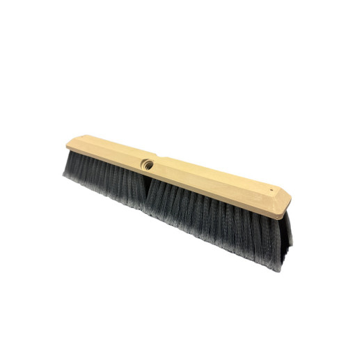 Better Brush 101224 Flagged Gray Poly Outer Rows, Black Plastic Inner Rows - Floor Broom - 24"