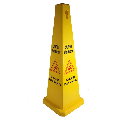 Better Brush 155036 Wet Floor Cone 36" Tall 4 Sided Bilingual
