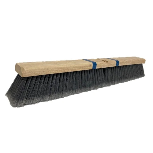 Better Brush 102624 Flagged Gray Poly Floor Brush- Sustainable Wood Block - 24"