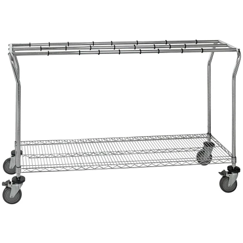 Quantum Storage Systems WRC-LPSW1863 63" x 18" x 39 1/2" Chrome Low Profile Mobile Sterile Wrap Cart