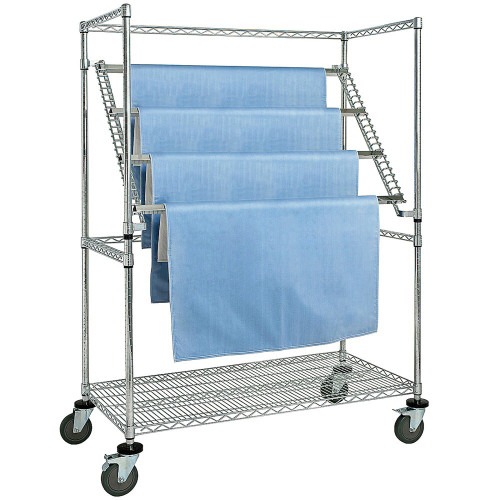 Quantum Storage Systems WRC-SW2448 48" x 24" x 69" Chrome Cascading Mobile Sterile Wrap Cart