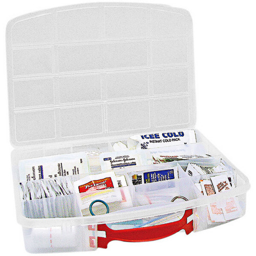 Quantum Storage Systems QB900 10 1/4" x 13" x 2 3/8" Compartment Storage Box with Fixed Dividers