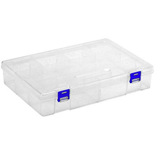 Quantum Storage Systems QB800 7 3/4" x 11 3/4" x 2 3/16" Compartment Storage Box with Adjustable Dividers