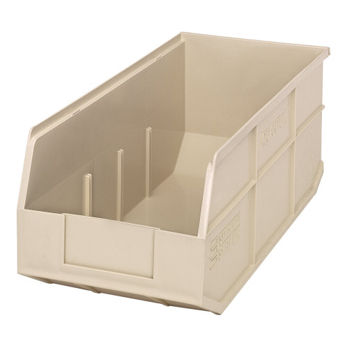 Quantum Storage Systems SSB463IV 18" x 8 1/4" x 7" Ivory Stackable Shelf Bin