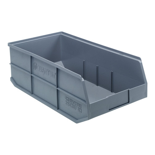 Quantum Storage Systems SSB485GY 20 1/2" x 11" x 7" Gray Stackable Shelf Bin