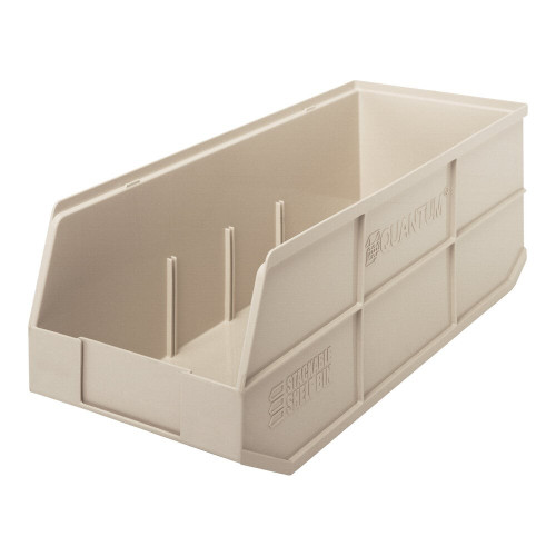 Quantum Storage Systems SSB483IV 20 1/2" x 8 1/4" x 7" Ivory Stackable Shelf Bin