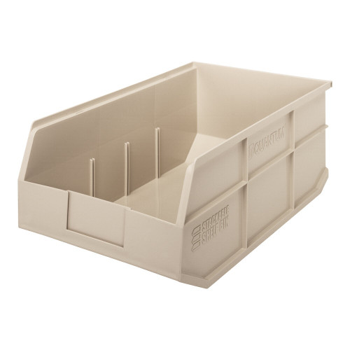 Quantum Storage Systems SSB465IV 18" x 11" x 7" Ivory Stackable Shelf Bin