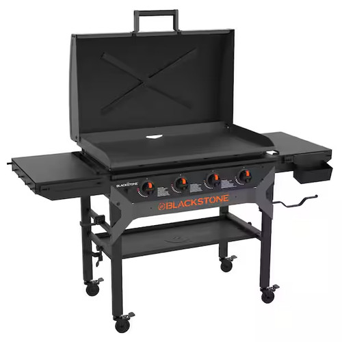 Blackstone 4-Burner Liquid Propane Outdoor Griddle with Hood in Black