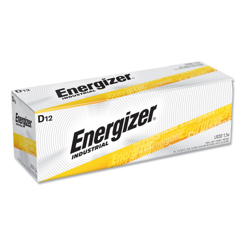Energizer EN95 Industrial Alkaline Batteries, D, 12 Batteries/Box