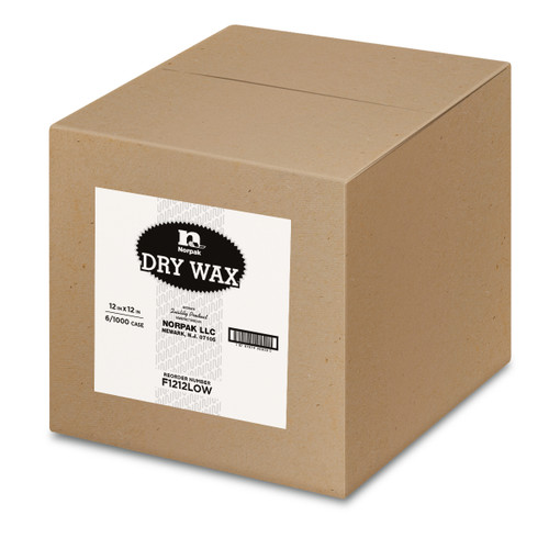 Norpak F1212LOW Dry Wax Flat Paper, 12 x 12 inch 6000 per case