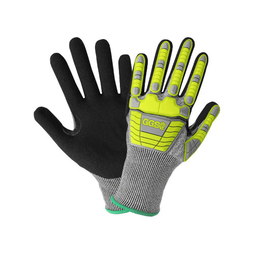 Global Glove CIA186MF Vise Gripster C.I.A. Cut and Impact Resistant Nitrile-Coated Tuffalene Gloves with Touchscreen Fingers