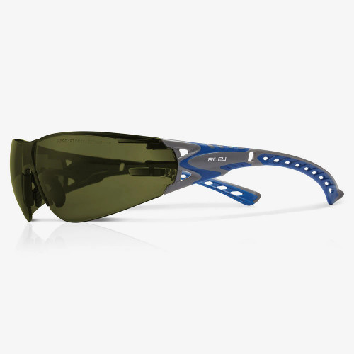Global Glove RLY00374 Stream Evo IRG Lens, Gray and Blue Frame Safety Glasses