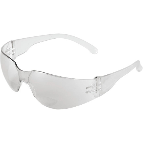 Global Glove BH11110 Torrent Clear 1.0 Diopter Bifocal Reader Style Lens, Frosted Clear Frame Safety Glasses