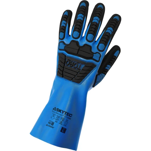 Global Glove TQ592 Torq Bismark Double-Dipped Nitrile, Supported, Chemical Impact Gloves with Multi-Hazard Protection