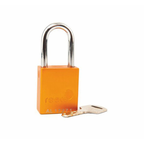 Reece Safety AL38YLW Aluminium bodied safety padlock with steel shackle-yellow-Keyed to Differ
