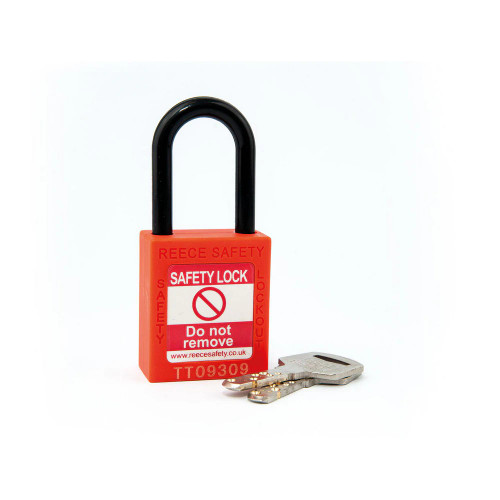 Reece Safety NC38ORJK ORANGE Plastic Shackle safety padlock keyed alike to KA30006