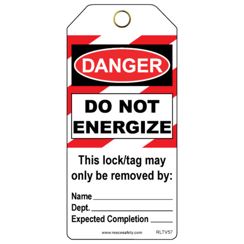 Reece Safety RLTV57 DO NOT ENERGIZE Contractor Tags (25/pk)