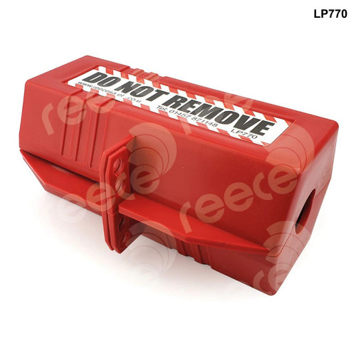 Reece Safety LP770 Plug Lockout, Large, Red, 80mm x 80mm x 180mm