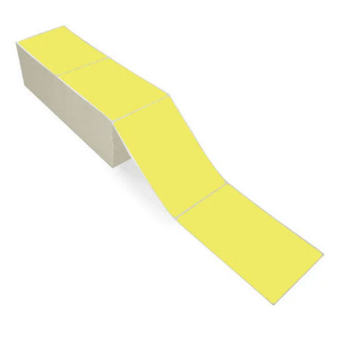 BBP70P*FAN4060*Y Yellow 4" x 6" Thermal Transfer Fanfold Labels, 4,000/Case