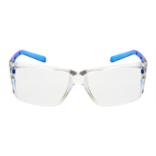 Zing Green 20-105ECO BE C Eco-Friendly Lightweight Safety Glasses with Side Shields -Z-Force, Blue Temples, Clear Lens