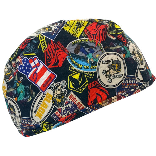 Black Stallion BC5B-SC Exclusive â€œSticker Collageâ€ Cotton Welding Beanie