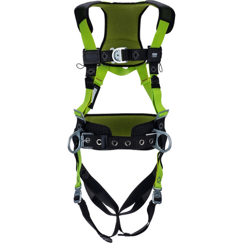 Miller H5CC22112 Construction Comfort Full-Body Harness with 5 Points of Adjustment, Back / Front D-Rings, Belt and Quick-Connect Chest & Leg Buckles