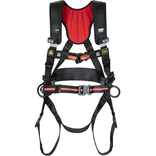 Miller H5AFC1S Arc Flash Full-Body Safety Harness, with 5 Points of Adjustment, with Dielectric Back / Side D-Rings, and Quick-Connect Chest & Leg Buckles