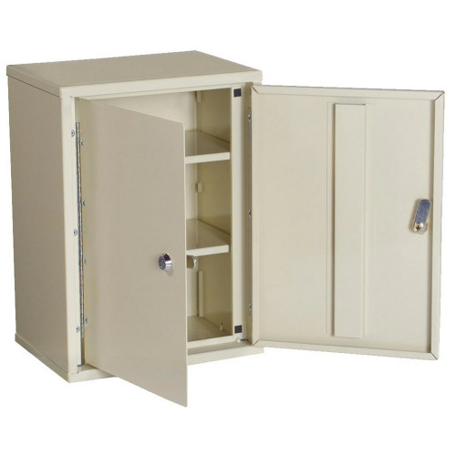 McKesson 669208 Narcotic Cabinet Wall Mount Steel Without Drawers 1 Shelf Double Key Lock