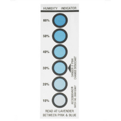 Box Partners 1 9/16" x 4 3/4" Humidity Indicator Cards DES163 â€“ 6-Spot 10%-60% Range (Case of 200)