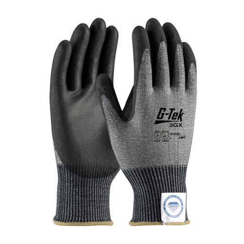 PIP 19-D326 G-TEK 3Gx Seamless Knit Dyneema Diamond Blended Glove With Polyurethane Coated Smooth Grip On Palm & Fingers, Cut Resistant Glove, A3