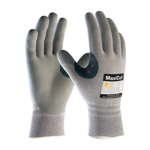 PIP 19-D470 Maxicut Seamless Knit Dyneema / Engineered Yarn Glove With Nitrile Coated Microfoam Grip On Palm & Fingers, Cut Resistant Glove, A4