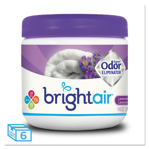BRIGHT Air BRI901325CT Super Odor Eliminator, Lavender and Fresh Linen, Purple, 14oz, 6/Case