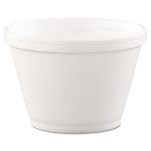 Dart DCC6SJ12 Foam Containers, 6oz, White, 50/Bag, 20 Bags/Case