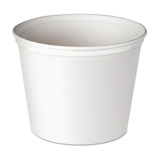 Dart 863-10T1 Double Wrapped Paper Bucket, Unwaxed, White, 165oz, 100/Case