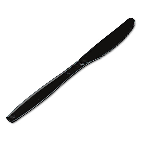 Dixie DXEKH517 Plastic Cutlery, Heavyweight Knives, Black, 1000/Case