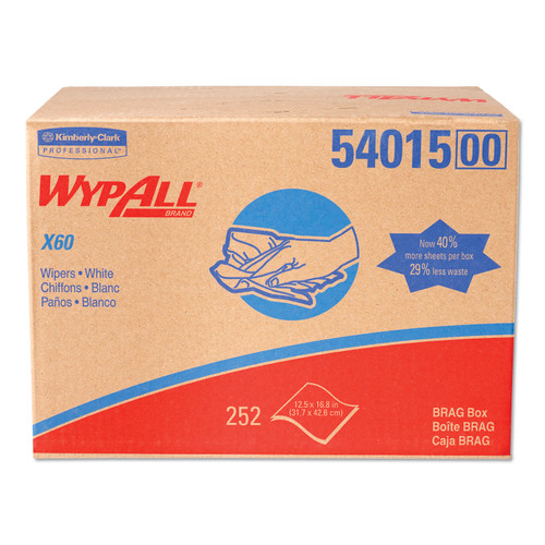 WypAll KCC54015 X60 Cloths, 16.8" x 12 1/2", 252/Case
