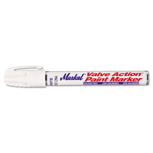Markal MRK96800 Valve Action Paint Marker 96800, Medium Bullet Tip, White