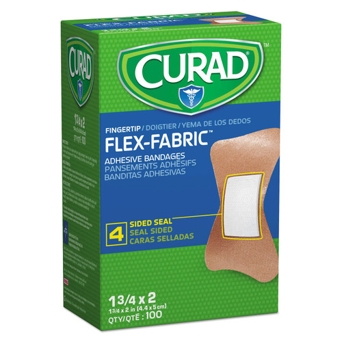 Curad MIINON25513 Flex Fabric Bandages, Fingertip, 100/Box