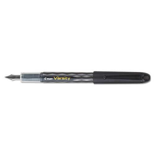 Pilot PIL90010 Varsity Fountain Pen, Medium 1mm, Black Ink, Gray Pattern Wrap Barrel