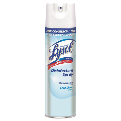 Professional LYSOL Brand RAC74828CT Disinfectant Spray, Crisp Linen, 19oz Aerosol, 12 Cans/Case