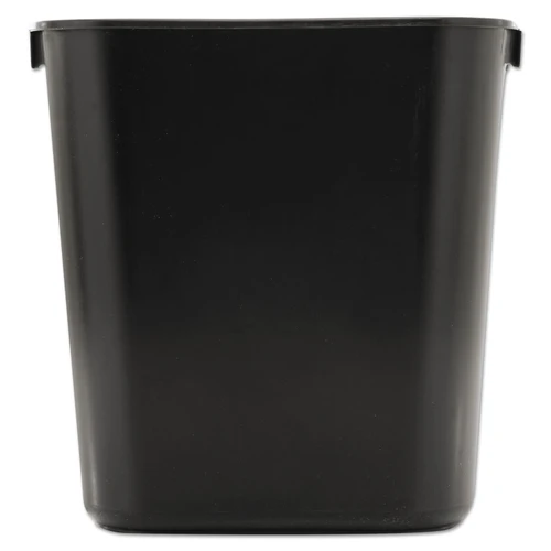 Rubbermaid Commercial RCP295500BK Deskside Plastic Wastebasket, Rectangular, 3 1/2 gal, Black