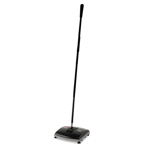 Rubbermaid Commercial RCP421288BLA Floor & Carpet Sweeper, Plastic Bristles, 44" Handle, Black/Gray