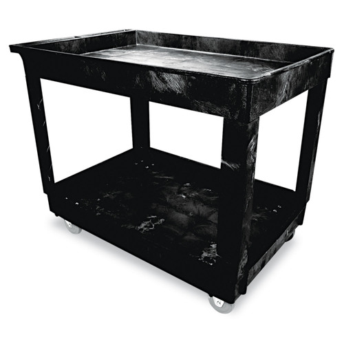Rubbermaid Commercial RCP9T6700BLA Service/Utility Cart, Two-Shelf, 24w x 40d x 31-1/4h, Black