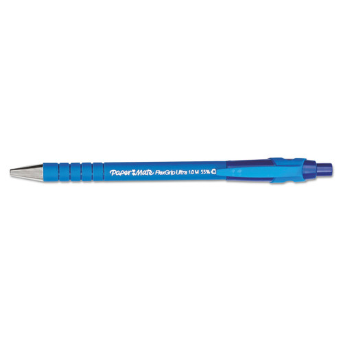 Paper Mate PAP9510131 FlexGrip Ultra Retractable Ballpoint Pen, Medium 1mm, Blue Ink & Barrel, Dozen
