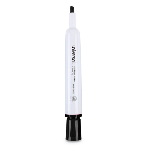 Universal UNV43651 Dry Erase Marker, Broad Chisel Tip, Black, Dozen