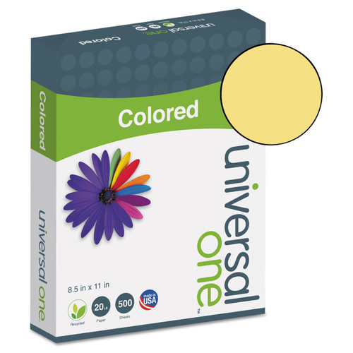 Universal UNV11205 Colored Paper, 20lb, 8-1/2 x 11, Goldenrod, 500 Sheets/Ream