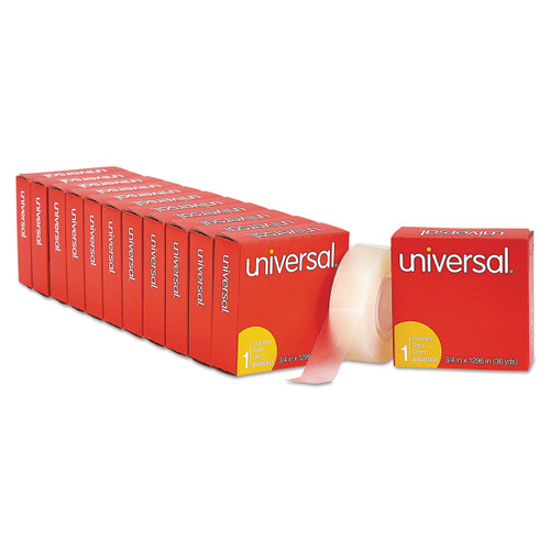 Universal UNV83436VP Invisible Tape, 3/4" x 1296", 1" Core, Clear, 12/Pack