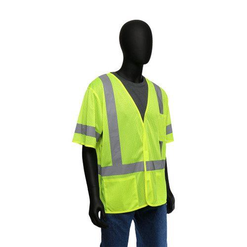 PIP Global Safety 47308 Hi-Viz Limited Flammability Short-Sleeved Safety Vest - Mesh (Class 3)