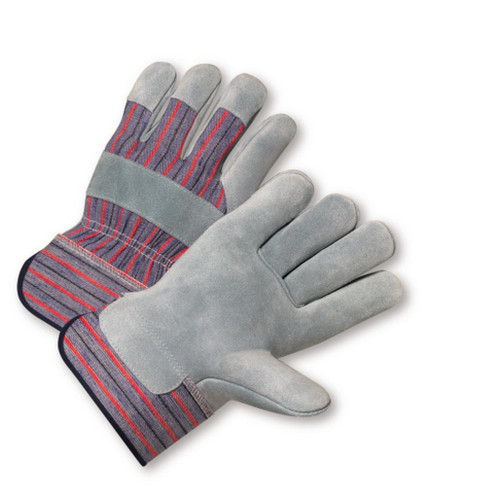 PIP 558F Standard Split Cowhide Palm Rubberized Cuff Gloves, Red fleece lining