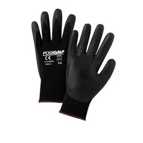 PIP 715SNFB Black Foam Nitrile Palm Dip on Black Nylon Shell